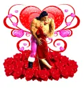 Couple Hearts Flowers Blank