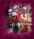 flowers in a jar