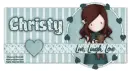 Gorjuss  Live,Laugh,Love w/ Christy name
