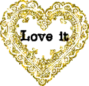 Golden Glitter Heart Love it