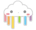 Rainbow dripping cloud blushing