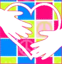 animated heart and hands, love peace happiness