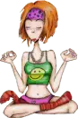 meditating hippie chick (animated)