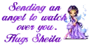 Sending An Angel to Watch Over You, Hugs Sheila - Purple FairyDoll