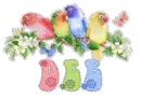 Colorful Glitter Sparkle Birds - Dee