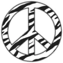 zebra skin peace sign
