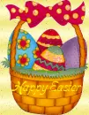 easter basket with eggs