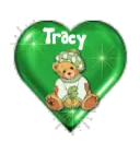 green heart w/teddy bear-tracy