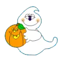 ghost holding pumpkin