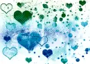 green and blue hearts