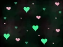 pink and green hearts