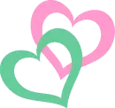 PINK & GREEN HEARTS INTERTWINED