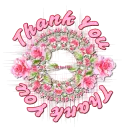 Distorted Pink Roses Tag - Thank You