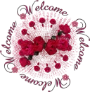 Distorted Rose Bunch Tag - Welcome
