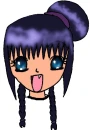 kawaii dark blue haired girl