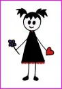 drawing of girl holding flower