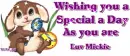 Bunny  with friendship quote Luv Mickie