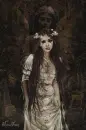 sad girl in graveyard