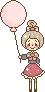 girl with pink balloon