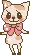 cat with pink bow