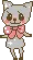 cat with pink bow