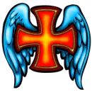 cross and angel wings