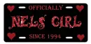nels girl plate love license