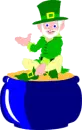 LEPRECHAUN SITTING ON A POT OF GOLD