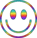 hippie happy face rainbow glitter