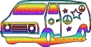 rainbow hippie van