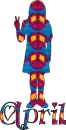 groovy tye dye hippie chick