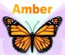 Amber with butterfly