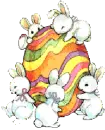 BUNNIES WITH A EASTER EGG