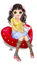 A girl sitting on a chair