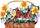 EASTER BASKET WITH BUNNYS