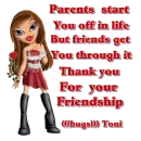 Bratz Doll and message hugs Toni