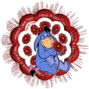 Distorted Eeyore Flower Tag - Have A Nice Day