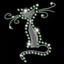 Green glitter diamond cat