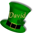ST PATTYS HAT WITH NAME DAVID