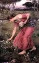 girl picking flowers