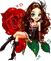 red rose lady