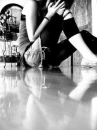 emo girl-black & white photo