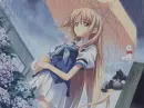 anime girl in the rain
