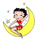 Betty Boop sit on the moon