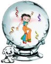 Betty Boop dancing in glass globe