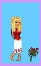 Blonde w/ a rose carnation