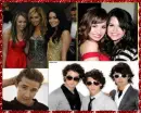 JB, Miley, ahley, vanessa, demi, shia, and selena