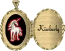 LOCKET WITH A HORSE WITH NAME KIMBERLY