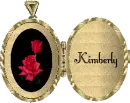 LOCKET WITH A RED ROSE WITH NAME KIMBERLY