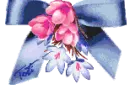 Blue Bow with flowers